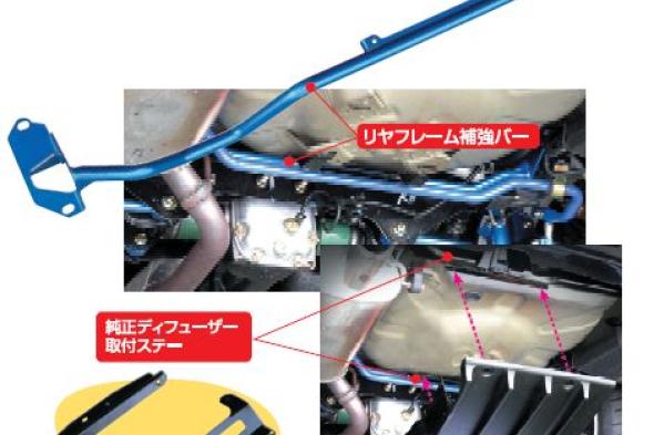 Cusco REAR FRAME REINFORCEMENT BAR ATTACHMENT STAY (67* 487 S 