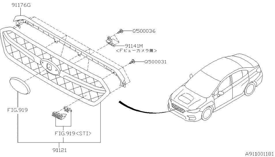 Subaru 91141M COVER, GRILLE | JDM Japanparts.com | VA#/D-